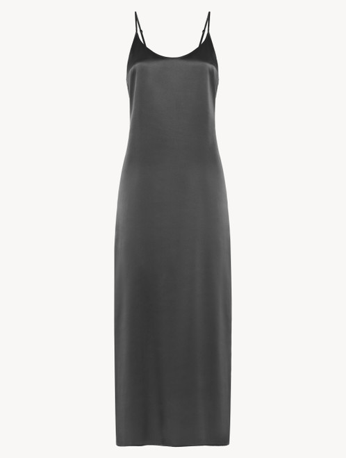 Silver silk long nightgown_0