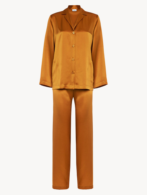 Topaz yellow silk pajama set_4