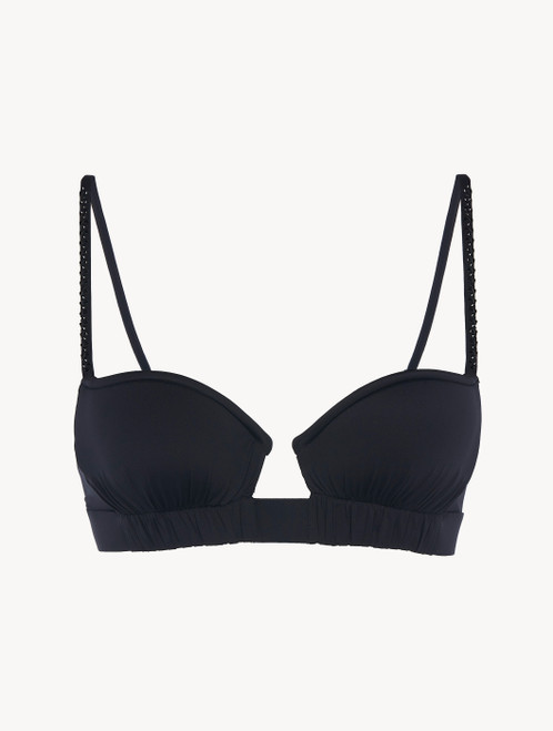 Bikini Top in black with ruched cups_1