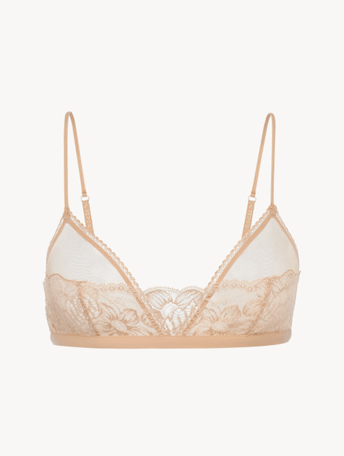 Triangle Bra in beige Lycra with Leavers lace_3