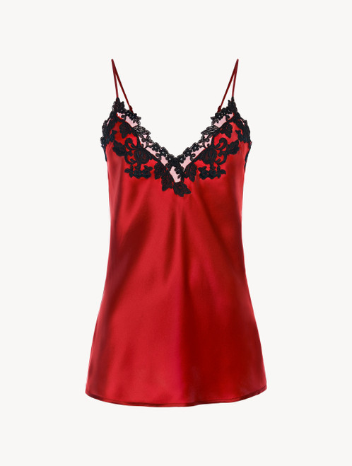 Red silk satin camisole with frastaglio_2