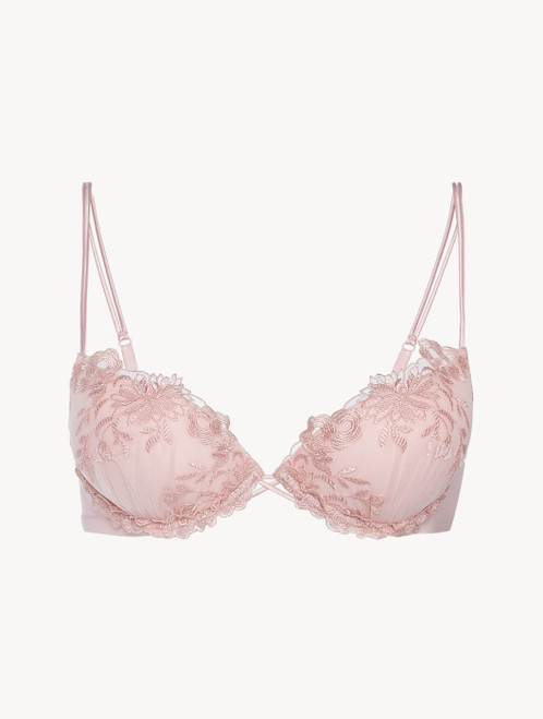 Push-up Bra in pink Lycra with embroidered tulle_2