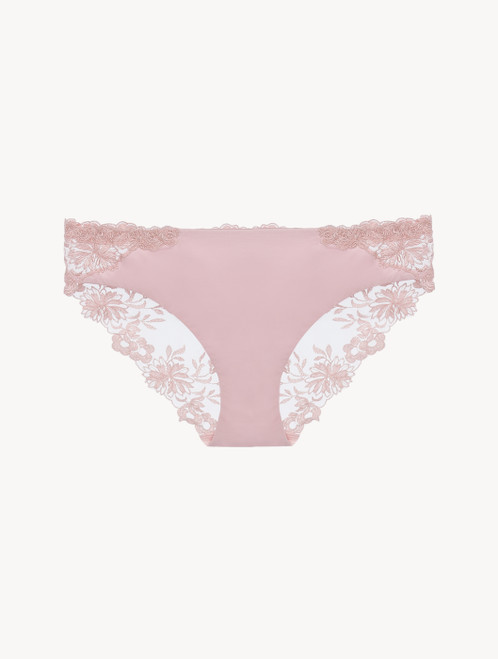 Medium Brief in pink Lycra with embroidered tulle_2