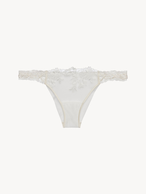 Underwired bra in off-white embroidered tulle - La Perla - Russia