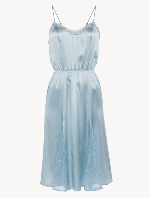 Nightgown in light-blue silk with Leavers lace_4