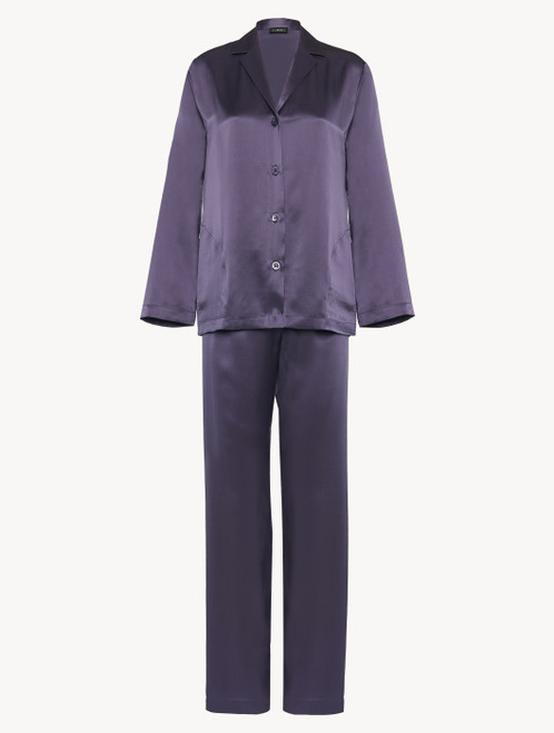 Violet silk pajama set_0