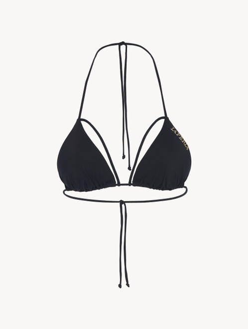 Triangle bikini top in black lycra_3