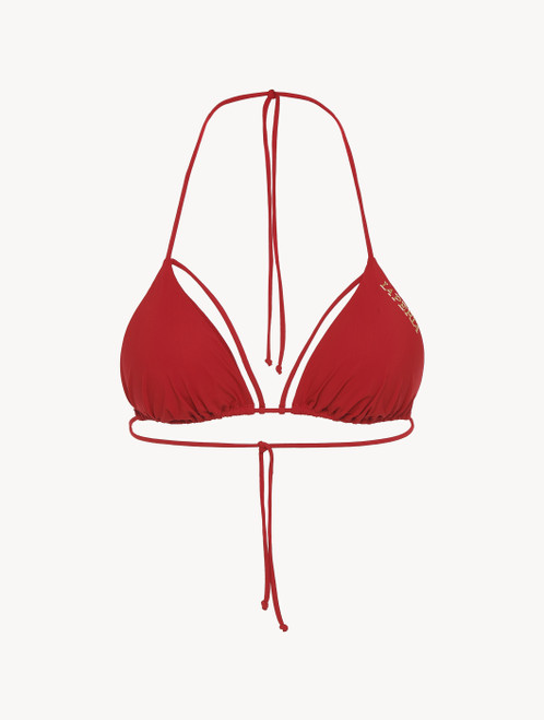 Triangle bikini top in deep red_2