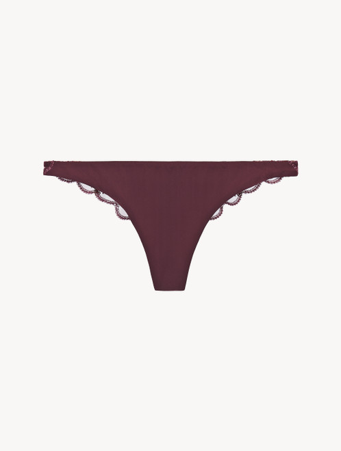 Thong in burgundy recycled Lycra_3