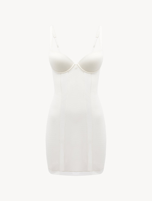 Slip Dress in off-white stretch tulle_1