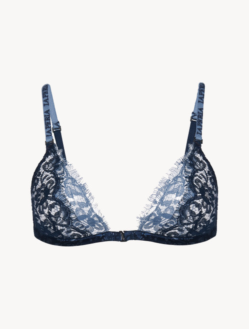 Triangle Bra in blue Leavers lace_3