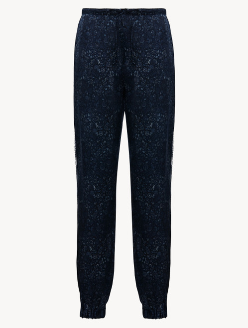 Trousers in blue silk satin_0