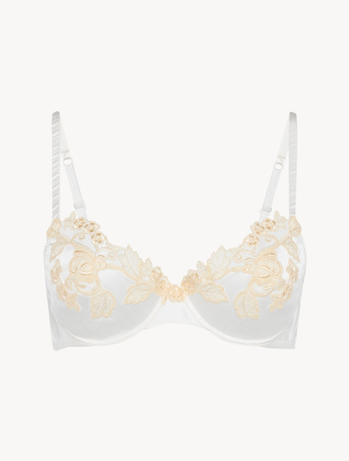 White silk Underwired Bra with ivory frastaglio_2