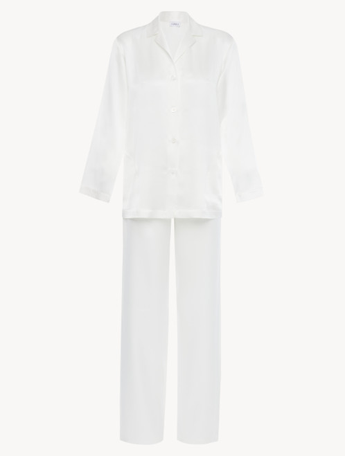 Luxury Silk Pajama Set in White | La Perla