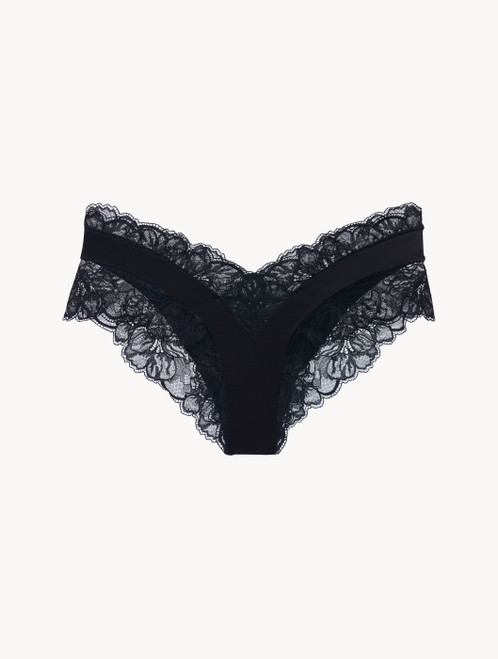 Medium briefs in black Italian Jacquard lace_4