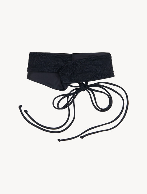 Headband in black Italian Jacquard lace_5