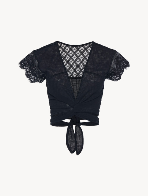 Black cotton crop top_2