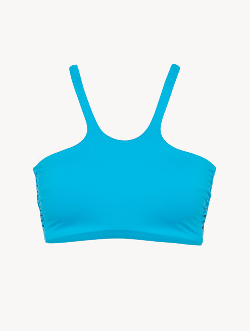 Unpadded bikini top in turquoise_0