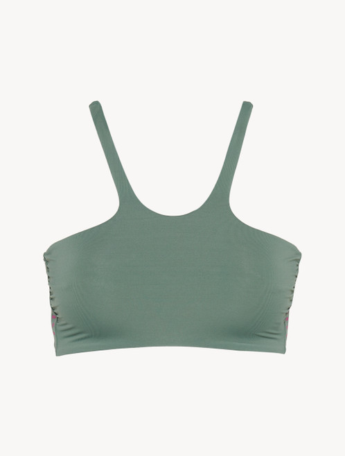 Unpadded bikini top in khaki green_2