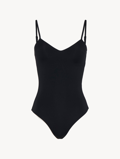 Padded swimsuit in black with logo_0