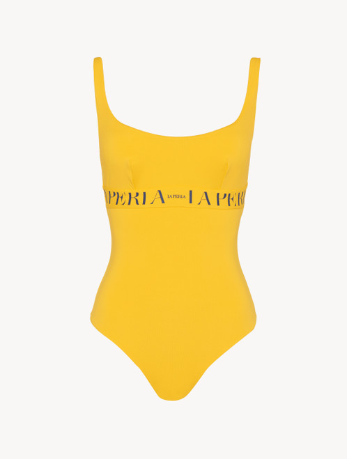 Swimsuit in yellow with logo_1
