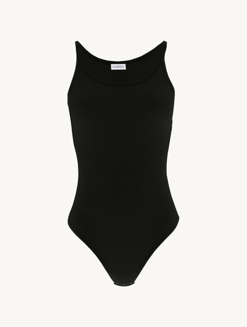 Bodysuit in black stretch cotton_1