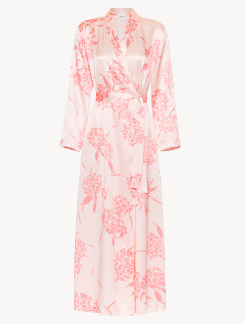 Silk long robe with soft pink florals_0