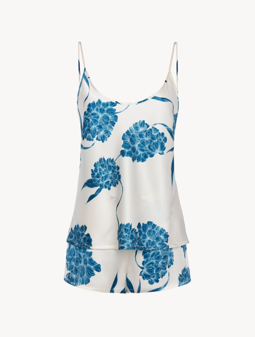 Silk short pyjamas with dusty blue florals_2