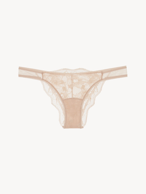 Brazilian brief in beige sheer stretch tulle_0