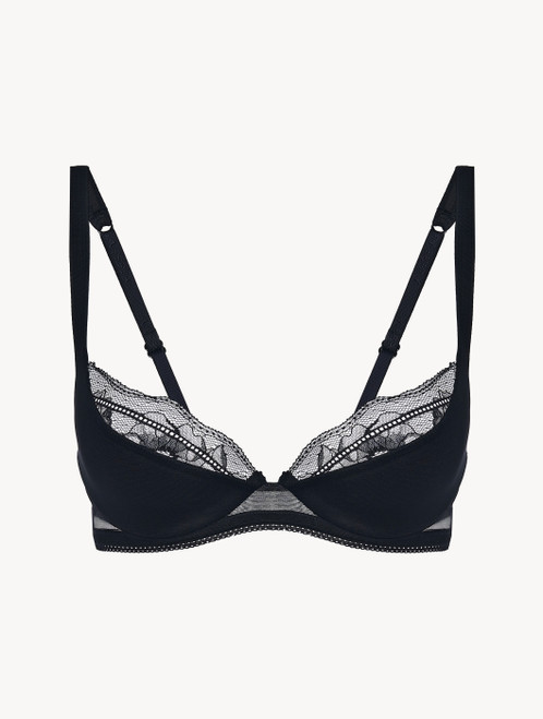 Balconette bra in black soft stretch tulle_3