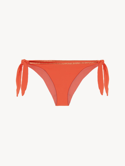 Brazilian bikini briefs in orange with metallic embroidery_4