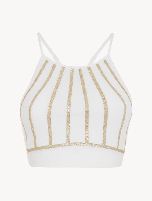 Crop Bikini Top in white with metallic embroidery_1