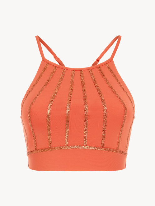 Crop Bikini Top in orange with metallic embroidery_2