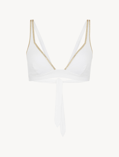 Triangle Bikini Top in white with metallic embroidery_1