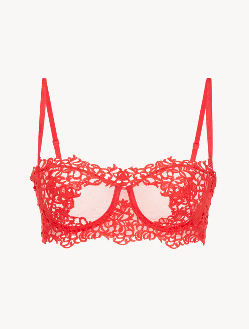 Red underwired bra with macramé_0