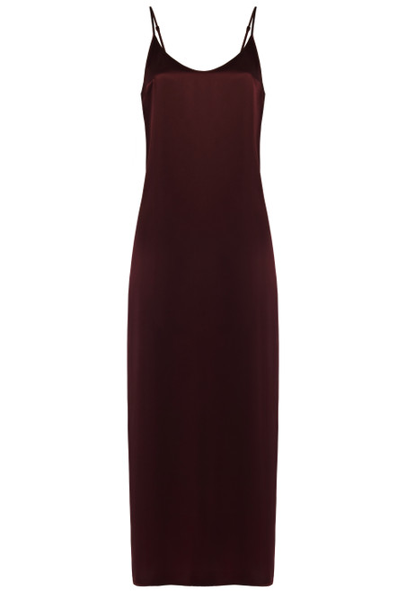 Silk long nightdress in Bordeaux_0