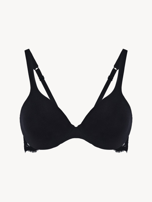 Black lace and cotton underwired bra_7