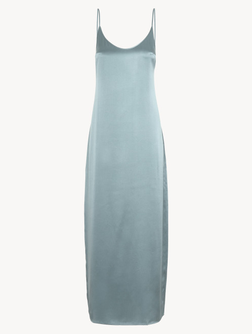 Silk long nightdress in Frosty Green_0
