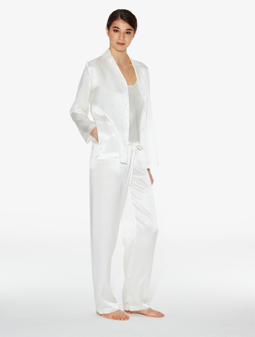 Silk Nightwear 2 Piece White Gift Set_4