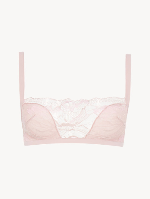 Bralette in pink Lycra with French Leavers lace_4