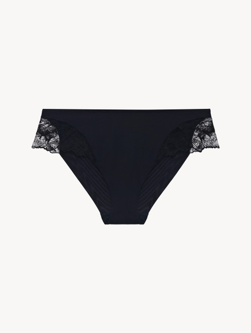 Medium brief in black with French Leavers lace_3