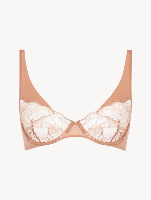 Underwired bra in biscuit with French Leavers lace - ONLINE EXCLUSIVE_2
