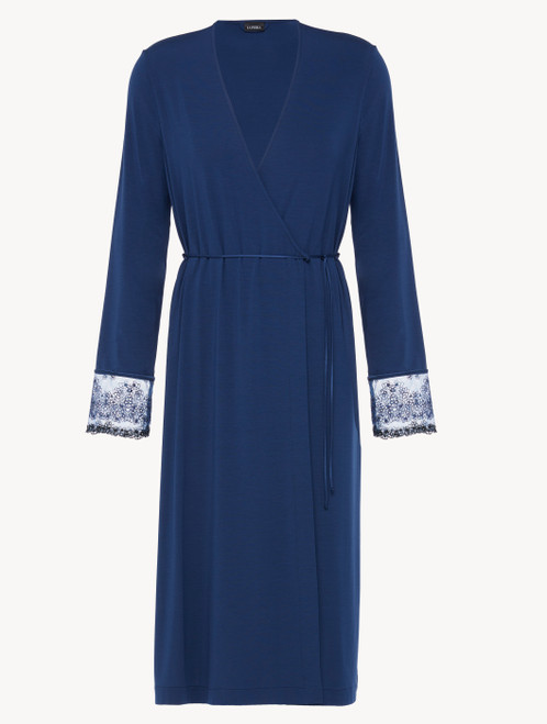 Robe in dark denim blue rayon_1