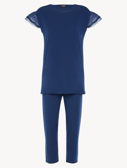 Pyjamas in dark denim blue rayon_3