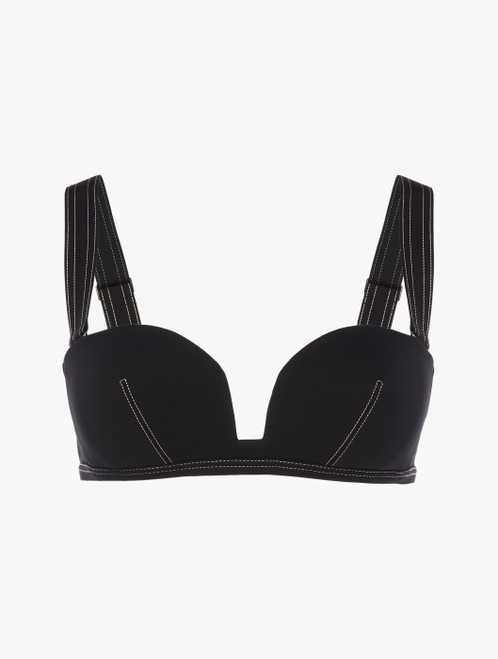 LAPERLA ロングスリッブ　ネイビー Monogram Bandeau Bikini Top in Navy | La Perla