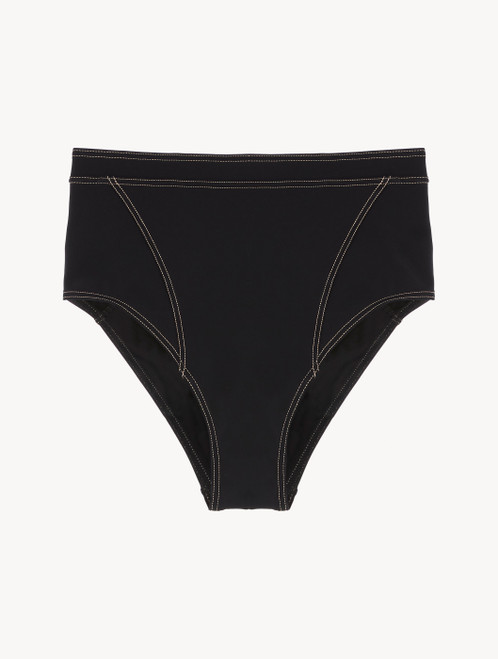 High Waisted Bikini Brief in Black_2