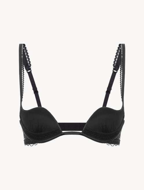 Black Leavers lace non-wired push-up bra_0