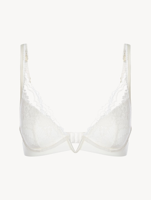 Off-white Leavers lace V-bra_0