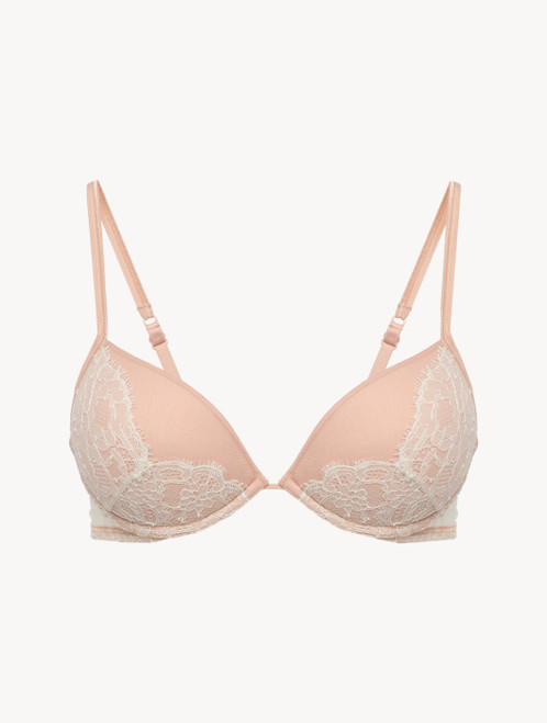 Push-Up Bra in Linen and Nude Rose with Leavers lace_5