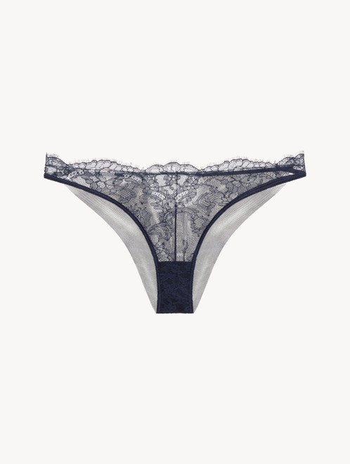 Brazilian Brief in Steel Blue and Black with Leavers lace_1